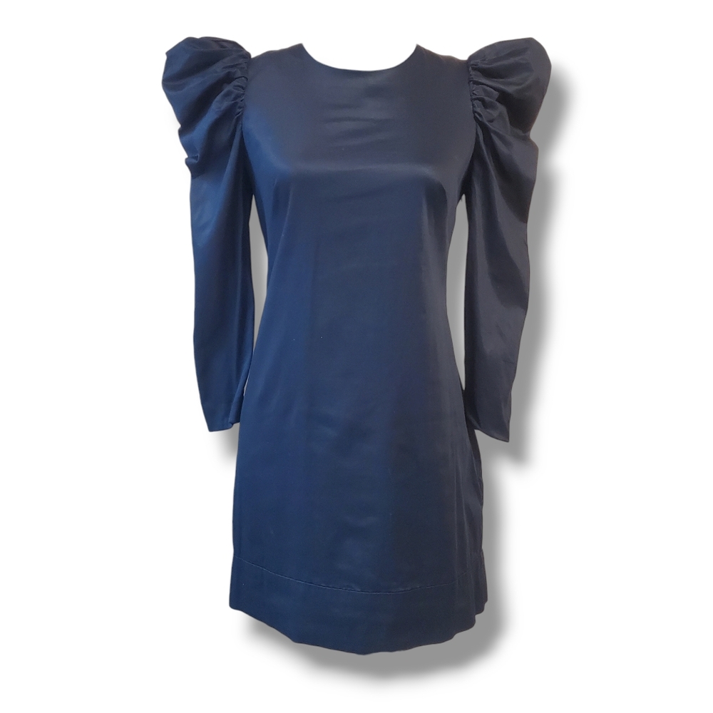 FCUK Cocktail Mini Dress w Dramatic Puffed Sleeve & Back Button Detail